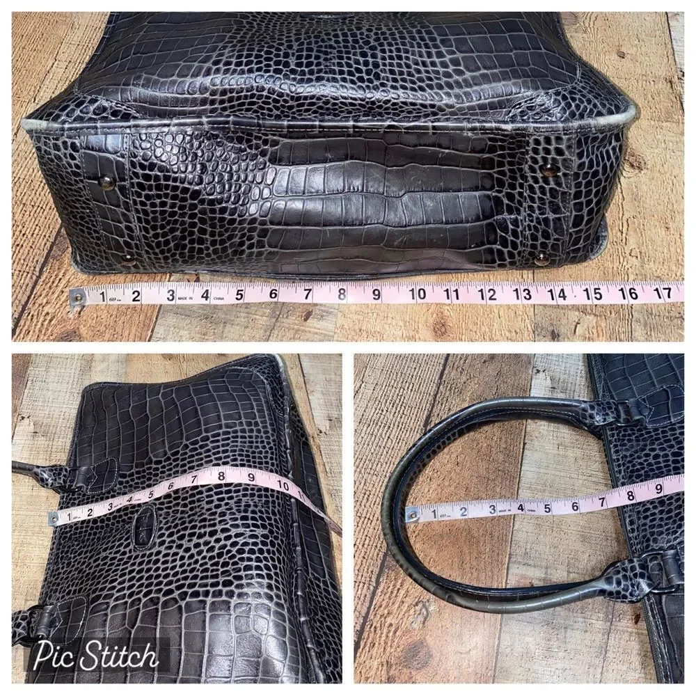 Longchamp croc embossed